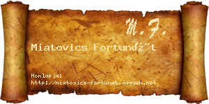 Miatovics Fortunát névjegykártya